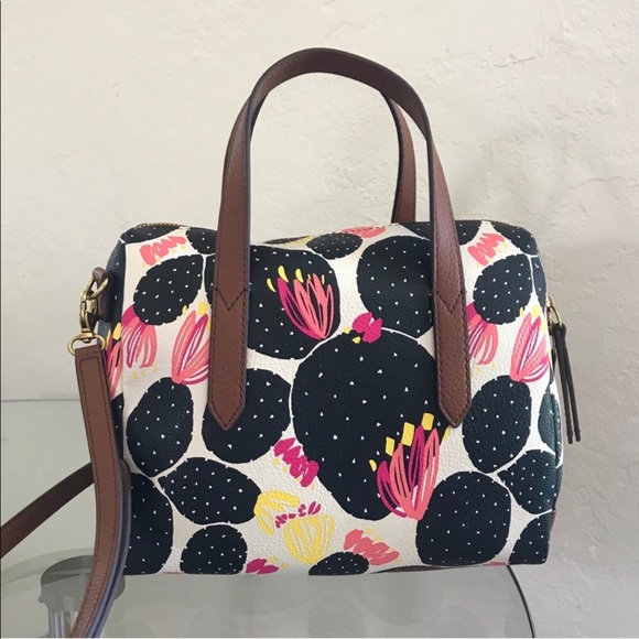 New Fossil Multicolor Tote Satchel Crossbody Bag - Picture 6 of 10